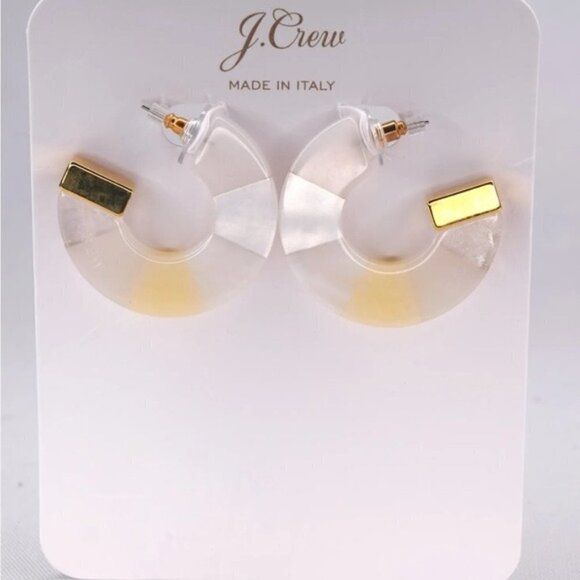 J. Crew Made-in-Italy mixed acetate hoop earrings - Picture 2 of 7